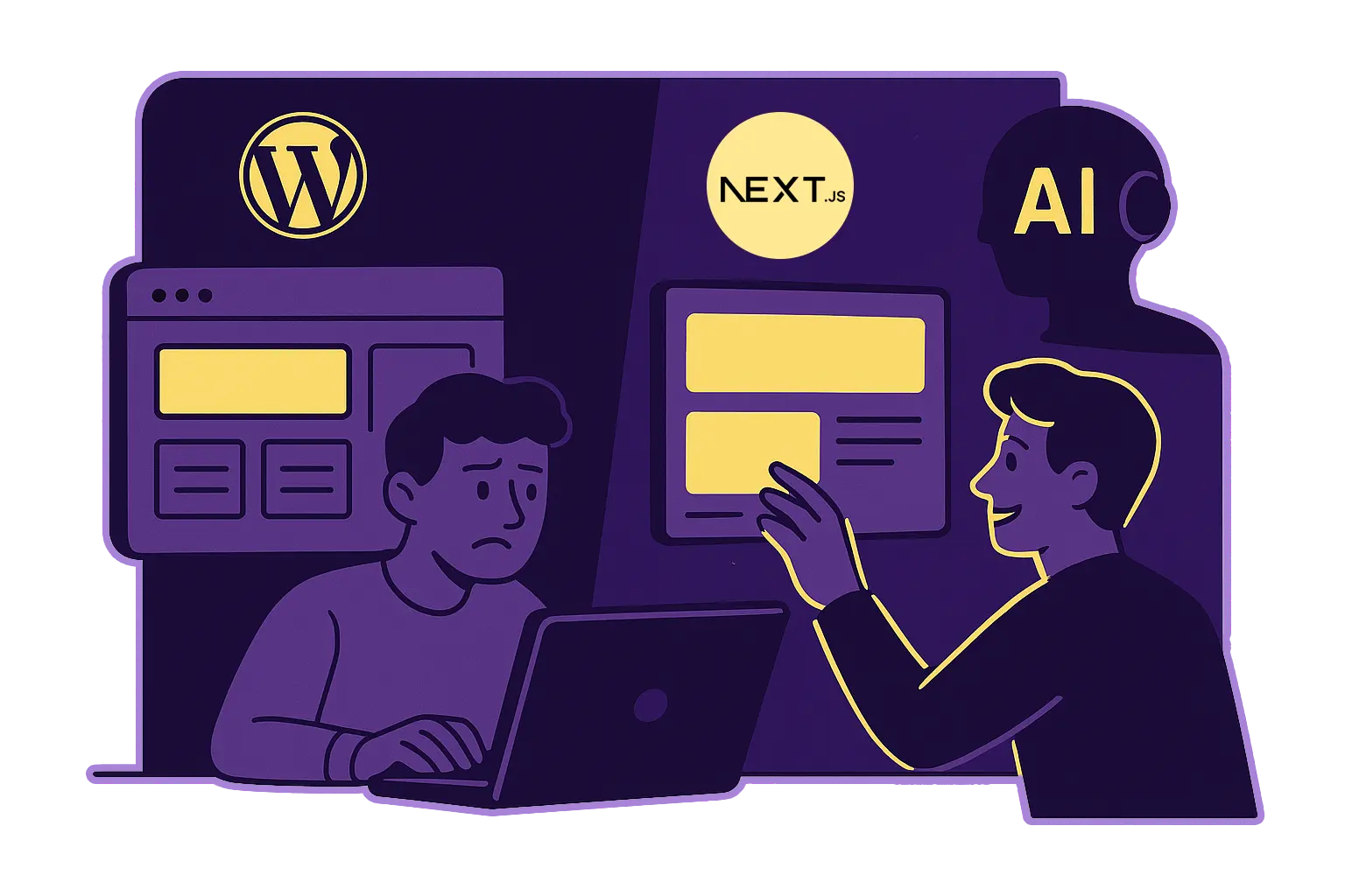 WordPress vs Next.js sammenligning